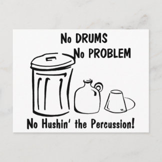No Hushin the Percussion Postcard
