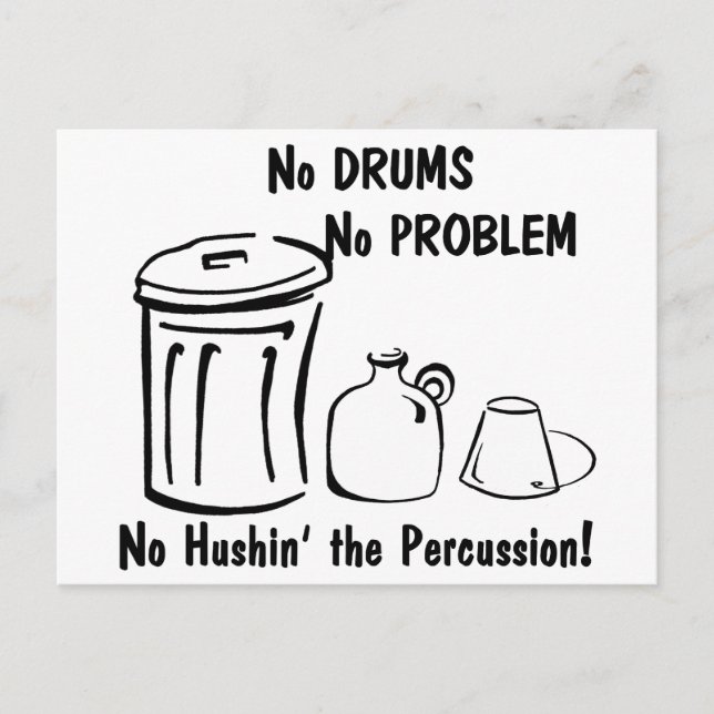 No Hushin the Percussion Postcard (Front)