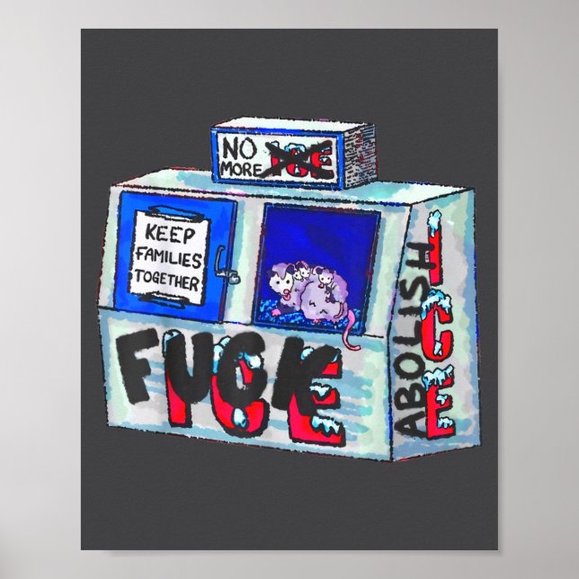 No Ice Cat Abolish Ossum Chinga La Migra Meme Funn Poster (Front)