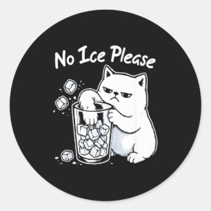 No Ice Please Cat Meme Classic Round Sticker