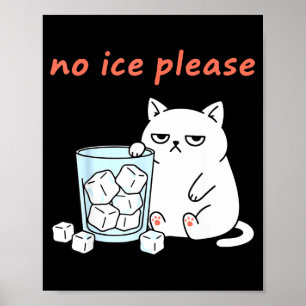 No ice please funny cat meme men women poster
