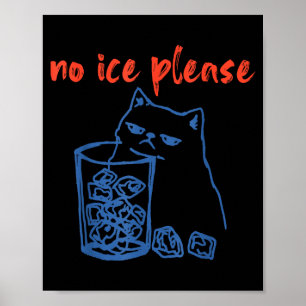 No ice please funny cat meme men women poster