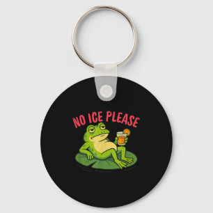 No ice please funny unamused frog meme key ring