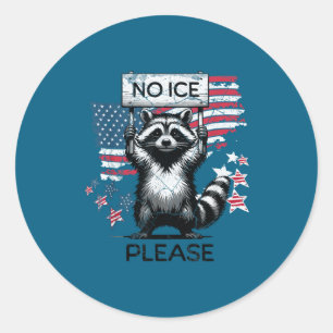 No Ice Please Raccoon Classic Round Sticker