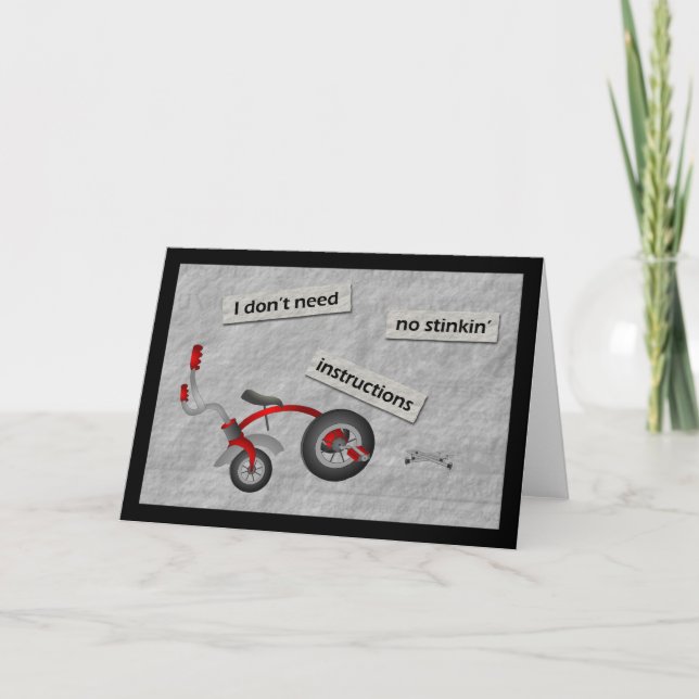 No Instructions Greeting Card (Front)