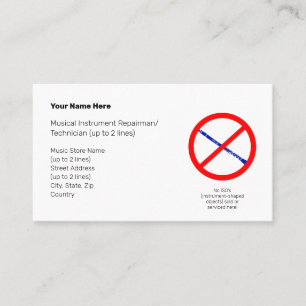No Instrument-Shaped Objects Bl. Clr. II Wht. Business Card