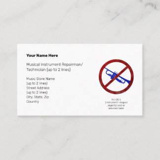 No Instrument-Shaped Objects Bl. Tpt. I Wht. Business Card