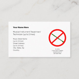 No Instrument-Shaped Objects Gr. Clr. II Wht. Business Card