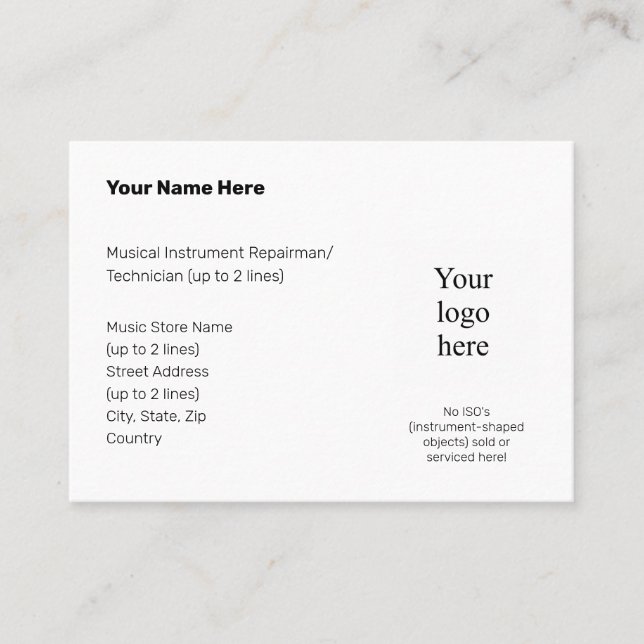 No Instrument-Shaped Objects Mty. Logo Business Card (Front)