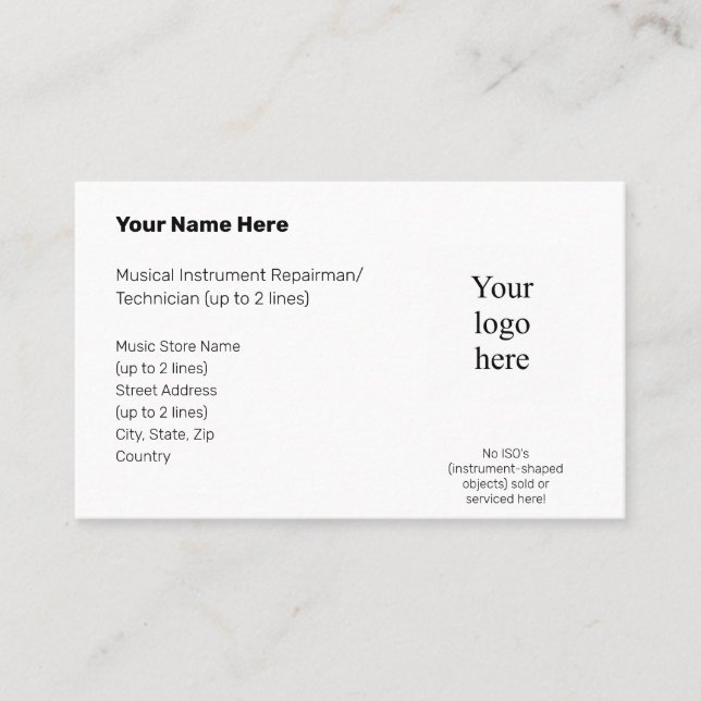 No Instrument-Shaped Objects Oce. Logo Business Card (Front)
