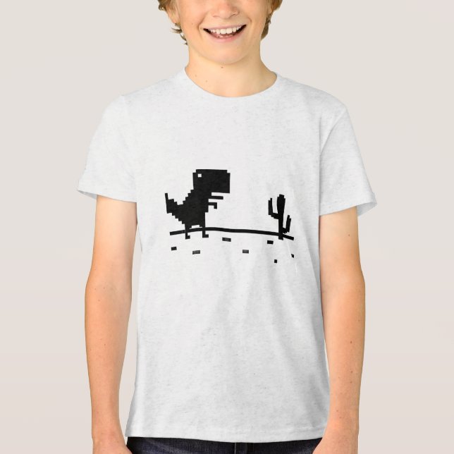 No Internet Dinosaur Tri-Blend Shirt (Front)
