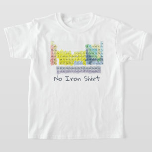 No Iron Periodic Table Colourful Science Chemistry T-Shirt