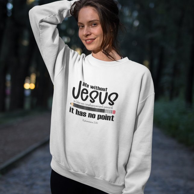 NO JESUS? NO POINT! Christian Faith Quote Women's Sweatshirt (Creator Uploaded)