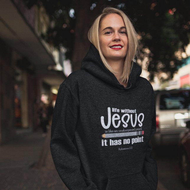 NO JESUS? NO POINT! Christian Quote Women's Dark Hoodie (Creator Uploaded)