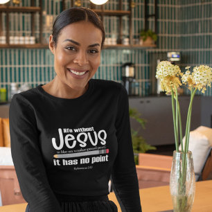 NO JESUS? NO POINT! Christian Quote Women's Dark T-Shirt