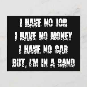No Job - No Money - No Car Postcard