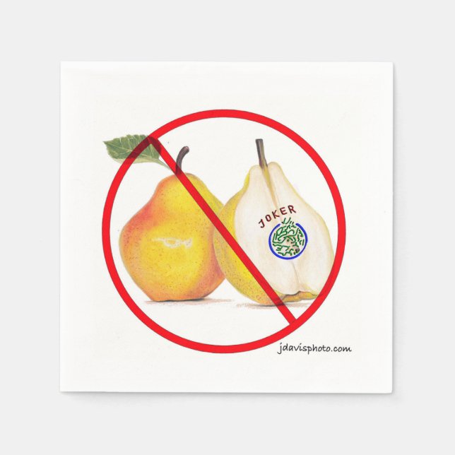 No Jokers with Pears Napkins (Front)