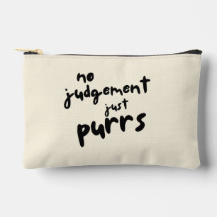 'No Judgement, Just Purrs' Black Typography Pet Accessory Pouch