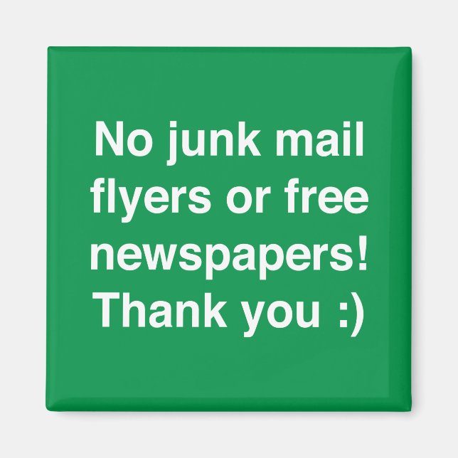 No junk mail - magnetic - sign! magnet (Front)