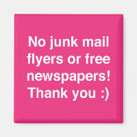 No junk mail - magnetic - sign!
