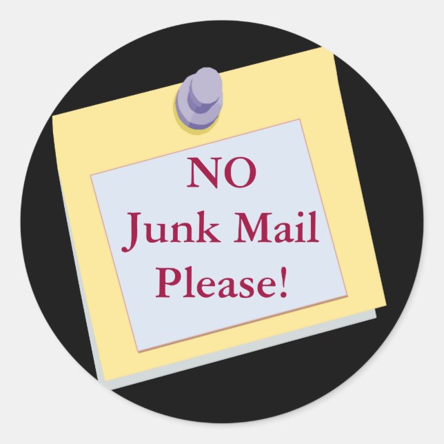 NO Junk Mail Please Sticker (Front)