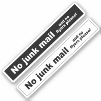No junk mail sticker sign