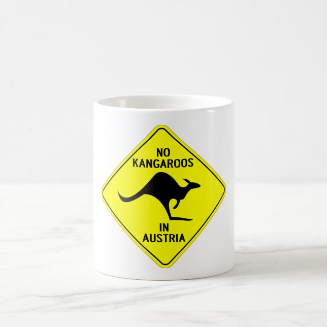 NO KANGAROOS IN AUSTRIA COFFEE MUG (Center)