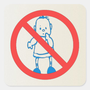 No Kids Allowed Square Sticker