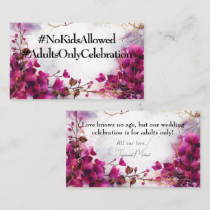 No KIDS Fuchsia Enchantment: Watercolor Wedding Enclosure Card