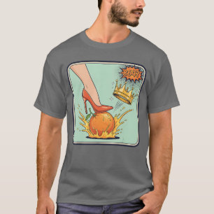 No King in America 8647 Orange Comic Funny girl T-Shirt