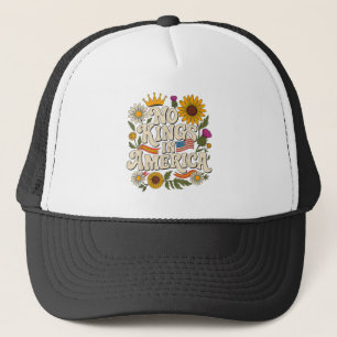 No King In America, No Kings Protest Flowers Trucker Hat