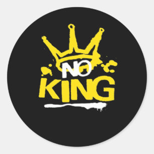 No King Minimal Clean Classic Round Sticker