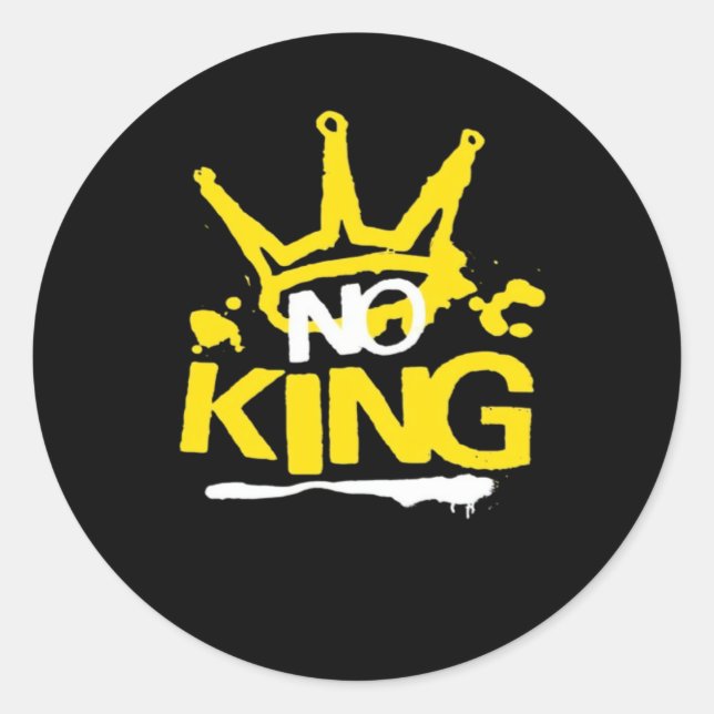 No King Minimal Clean Classic Round Sticker (Front)