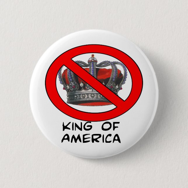 No "King of America" 6 Cm Round Badge (Front)