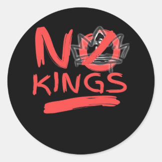 No King Simple Clean Classic Round Sticker