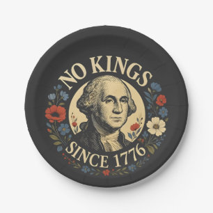 No King Since 1776 American Democracy Protest  Paper Plate
