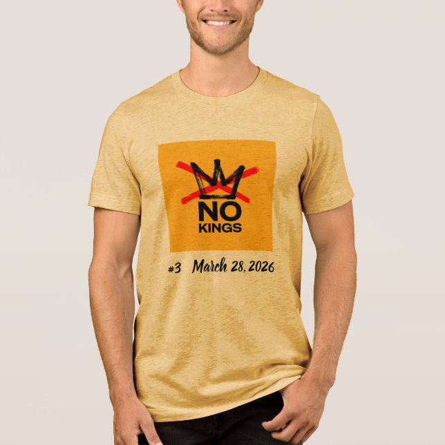 No Kings 3 Tri-Blend Shirt (Front)