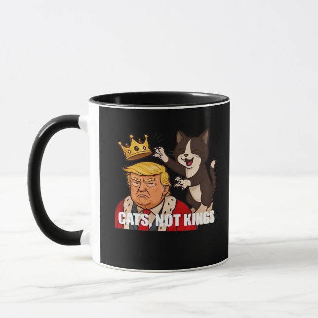 No Kings Anti Cats Classic Funny Design Mug (Left)