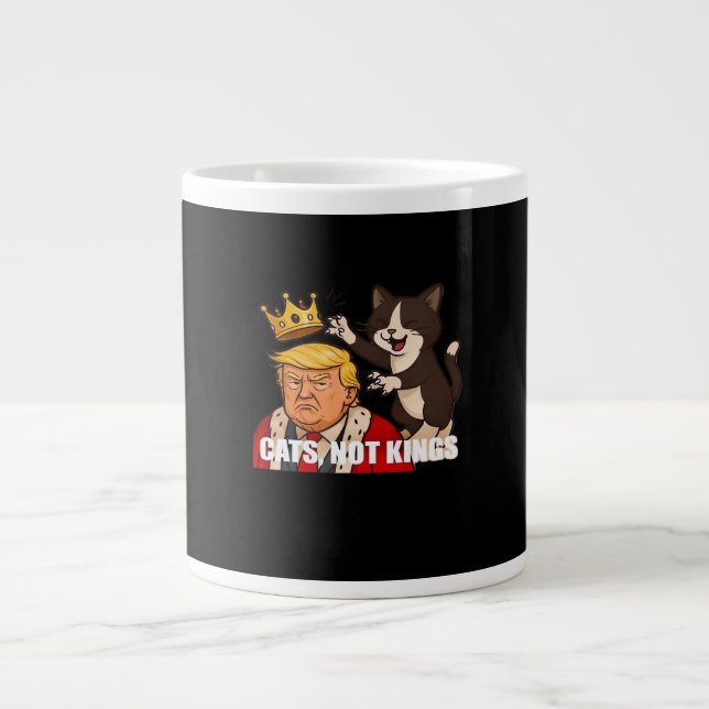 No Kings Anti Cats Funny Classic Style Large Coffee Mug (Front)