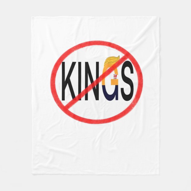 No Kings Anti Classic Minimal Clean Fleece Blanket (Front)
