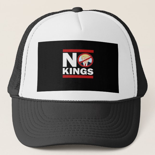 No Kings Anti Classic Minimal Clean Trucker Hat (Front)