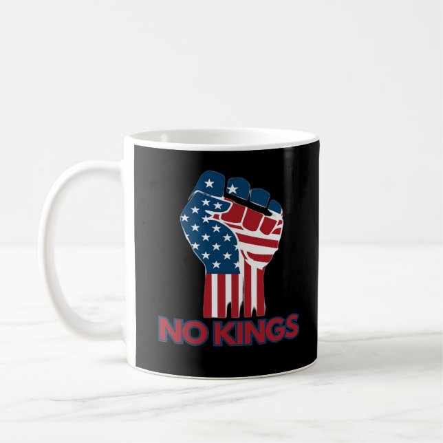 No Kings Anti Classic Retro Style Coffee Mug (Left)
