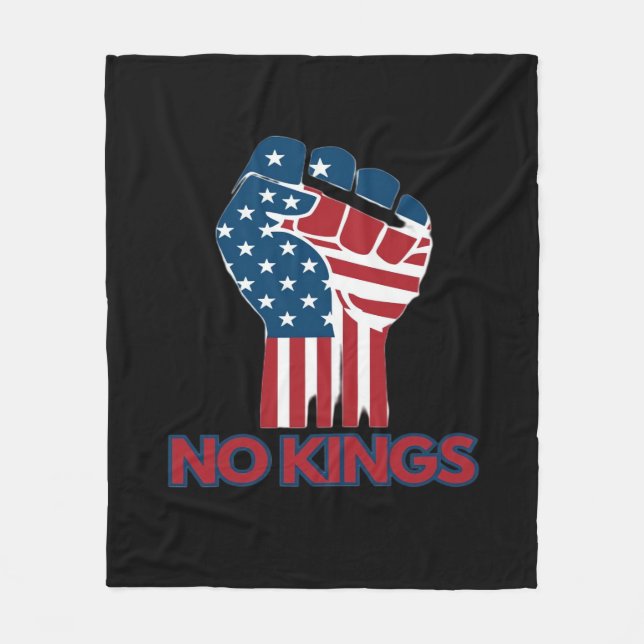 No Kings Anti Classic Retro Style Fleece Blanket (Front)