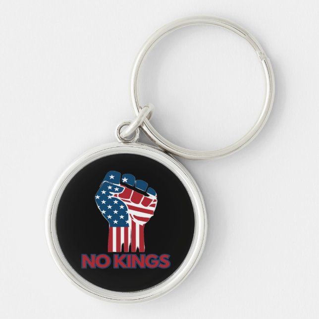 No Kings Anti Classic Retro Style Key Ring (Front)