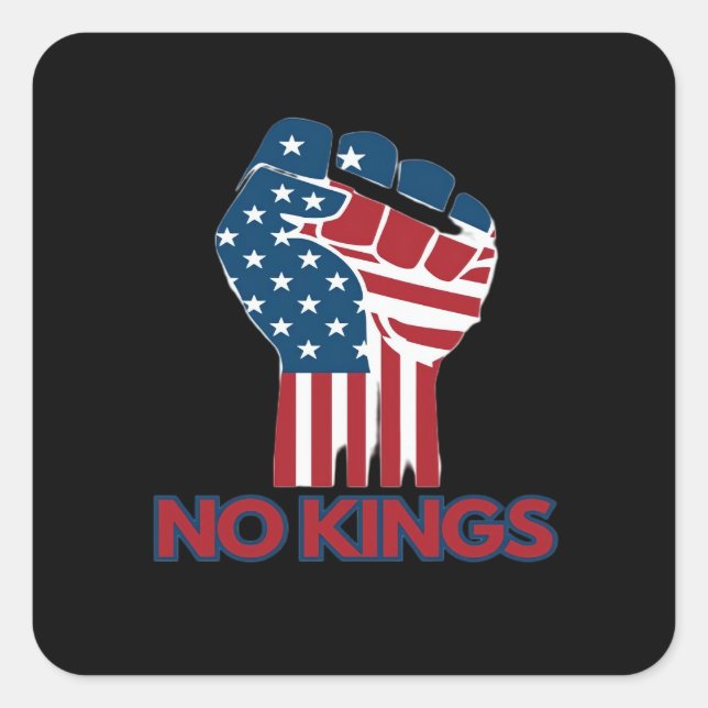 No Kings Anti Classic Retro Style Square Sticker (Front)