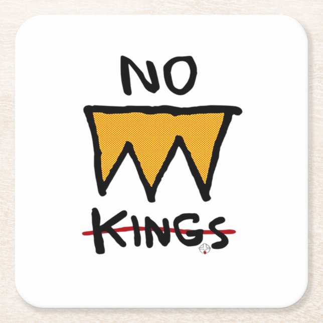 No Kings Anti Classic Square Paper Coaster (Front)