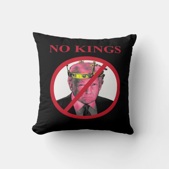 No Kings Anti Creative Graphic Style Cushion (Front)