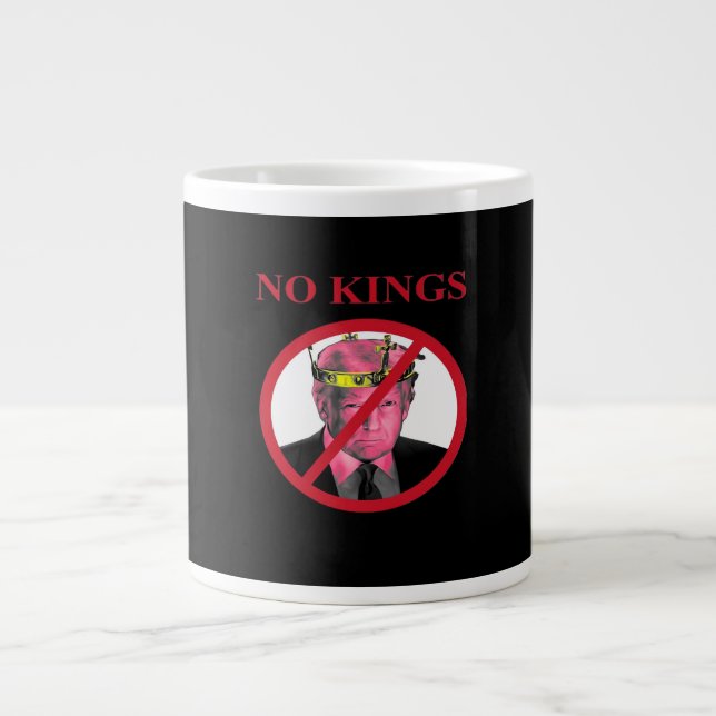 No Kings Anti Creative Graphic Style Large Coffee Mug (Front)