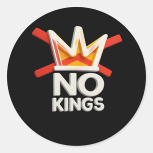 No Kings Anti Minimal Clean Classic Round Sticker