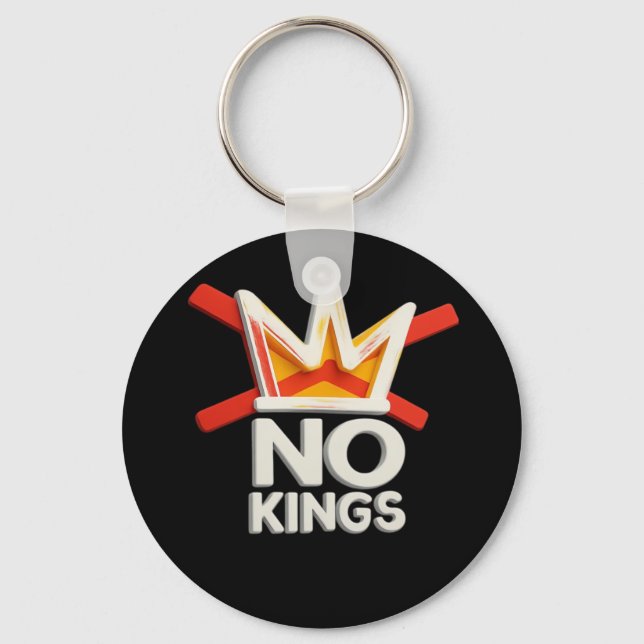 No Kings Anti Minimal Clean Design Key Ring (Front)